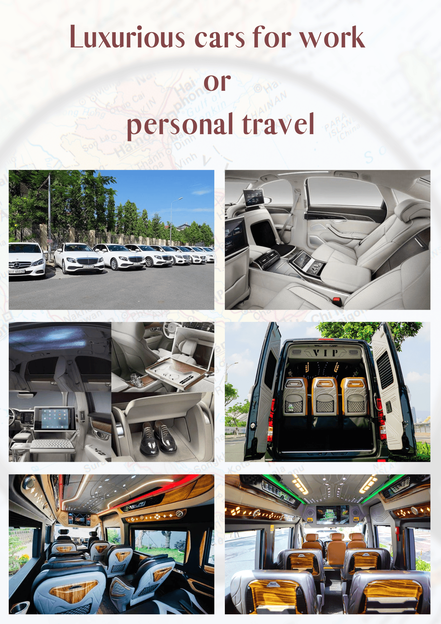 Luxurious cars for work or personal travel